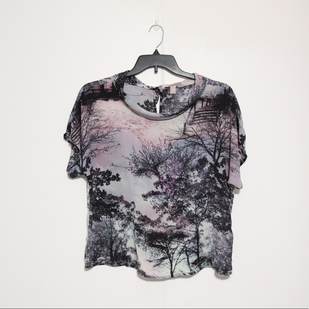 Forever 21 Winter Scene Printed Blouse